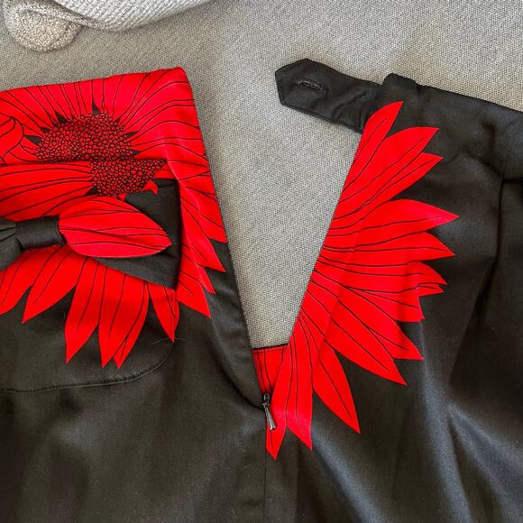 Grace Dane Lewis Workshop A-Line Black Red Sunflower Knee Lgth Mini Skirt 6 NWT - Picture 9 of 14